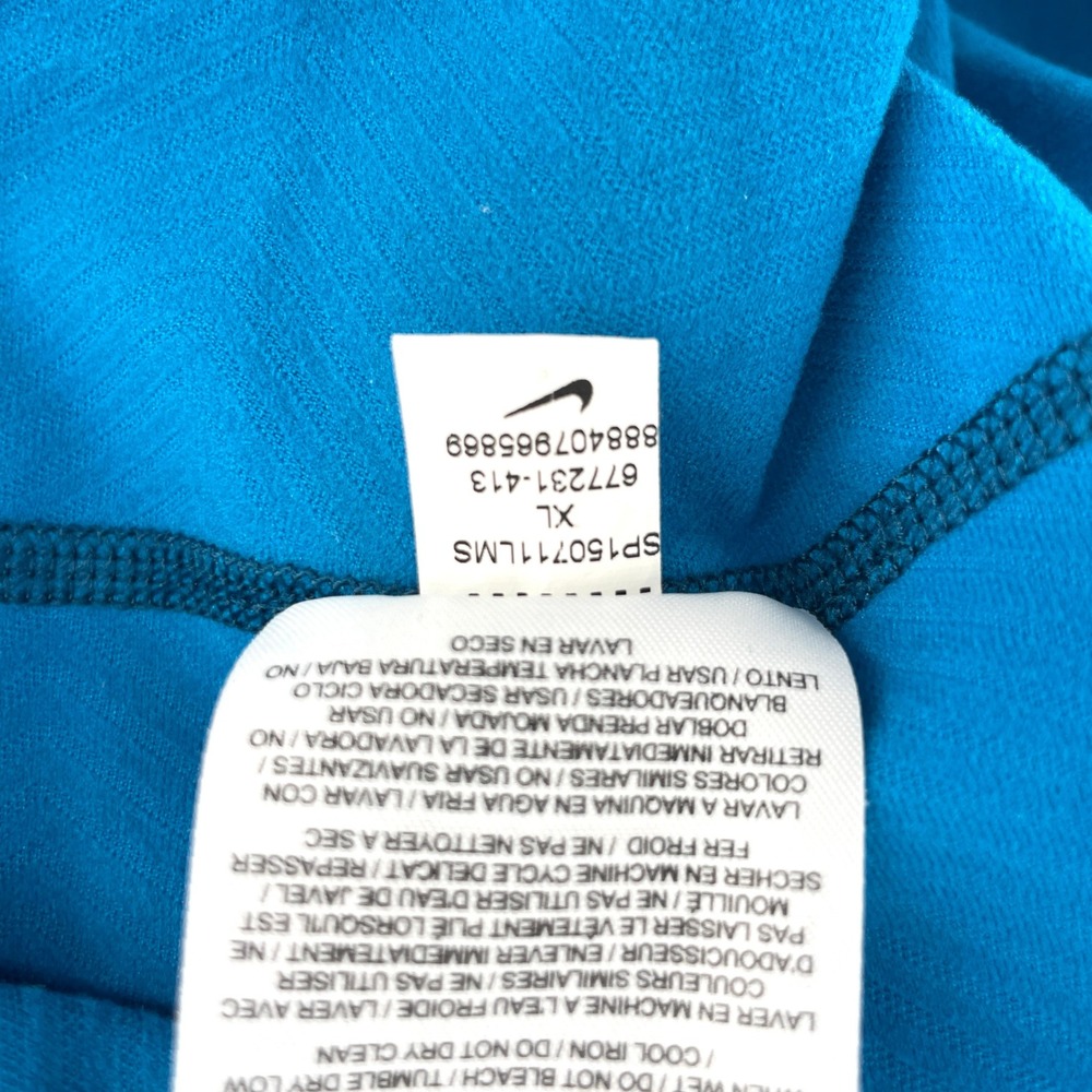 Nike Pro‎ Combat Hyperwarm Lite Mens XL Blue 1/4 Zip Pullover Training Top - Picture 9 of 10